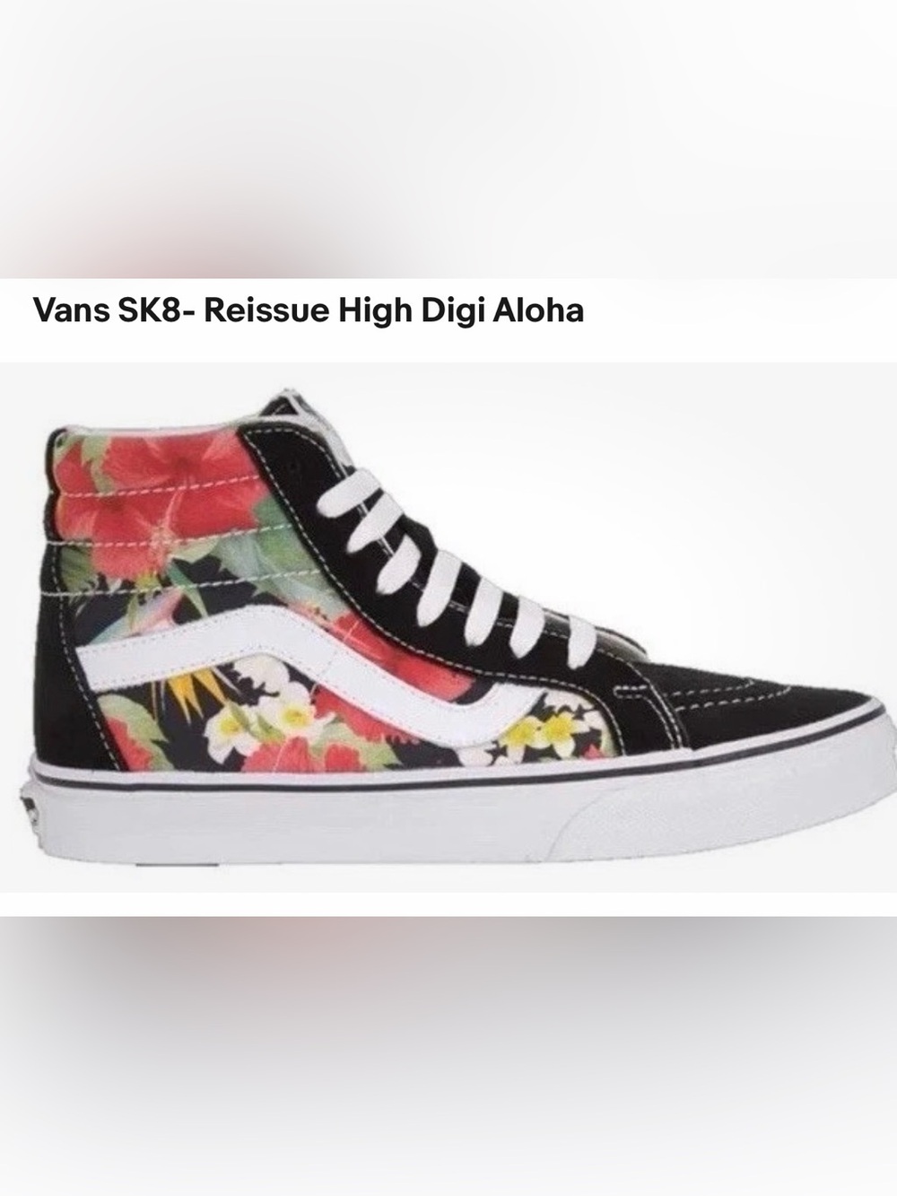 Vans old school floral high top vans- Size 8.5M / 10W